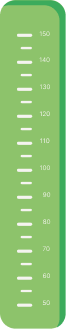 зелёная линейка для измерения роста детей